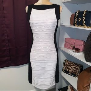 NWT Calvin Klein Textured Sleeveless Color Block Sheath Dress